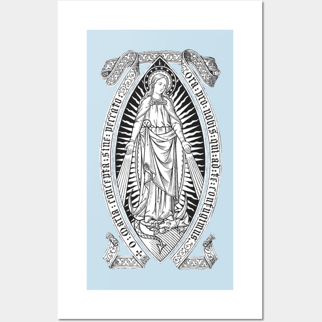 Immaculate Conception 03 - Marian blue bkg Wall Art by DeoGratias